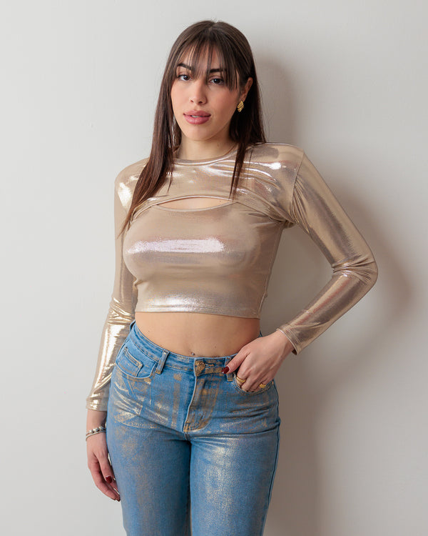 Top Crop Metallic