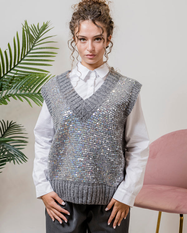 Gilet Wool Paillettes